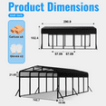 thumbnail image 3 of WUKHG 12x25FT Heavy Duty Metal Carport, Outdoor Carp ort Canopy with Iron Roof, Durable All-Weather Shelter for Cars, Trucks, Boats & Outdoor Equipment, Easy Quick-Install Assembly, 3 of 10