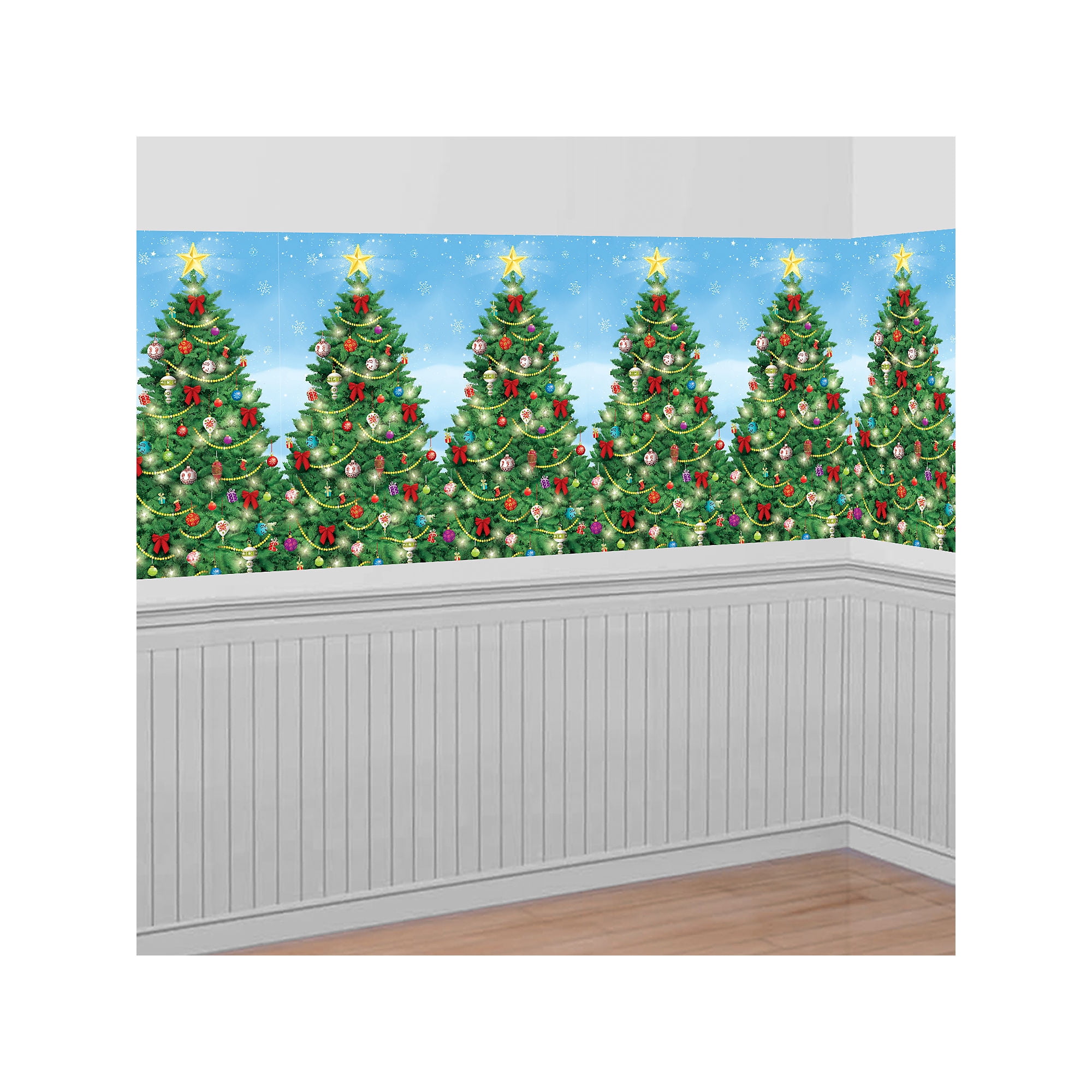 Christmas Decoration Evergreen Wall Scene Setter Plastic