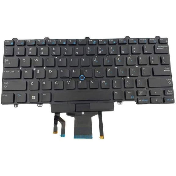 New US Black Backlit English Laptop Keyboard (Without Frame with Stick Pointer) for Dell Latitude 7480 7490 E7480 E7490 Light Backlight