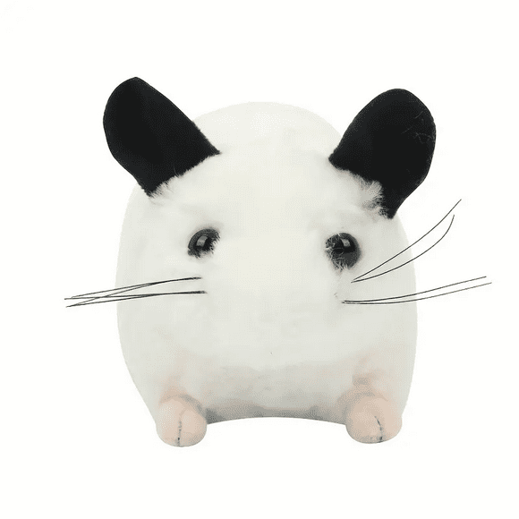 Cute Simulation Mouse Plush Toy Soft Stuffed Animals Kawaii Lifelike Chinchillas Mouse Funny Home Decoration Kids Birthday Gifts White 32cm