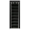 thumbnail image 6 of Space-Saving 10-Tier Shoe Rack with 9 Compartments, Durable Non-Woven Fabric, Black, 6 of 10