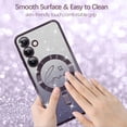 thumbnail image 4 of Magnetic Case  for Samsung Galaxy S24 Plus Glitter Case Luxury Plating Love Heart Compatible with MagSafe Clear Case with Camera Protector Protection Shockproof Cover for Women Girls, 4 of 10