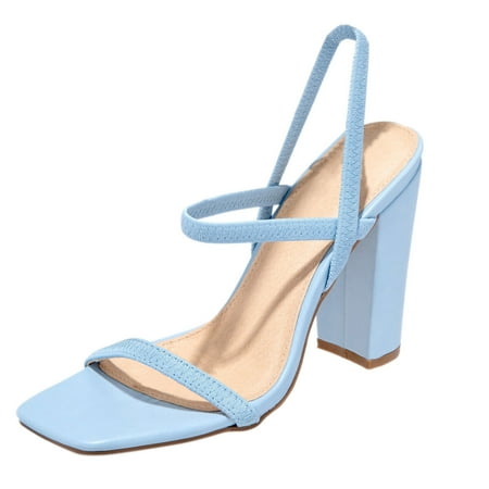 

Sandals For Women Summer Women Ladies Sandals Square Toe Thick High Heels Shoes Stylish Shoes