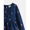 thumbnail image 2 of Wonder Nation Toddler Girls Long Sleeve Peplum Top and Leggings Set, 2 Piece, Sizes 12M-5T, 2 of 3