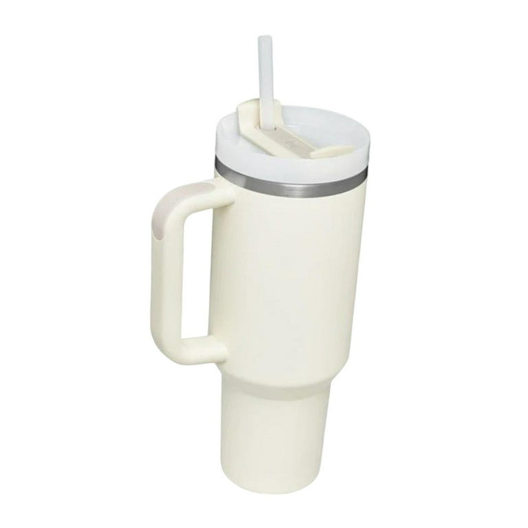 WHITE 40 OZ TUMBLER CUP WITH HANDLE