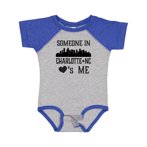 Inktastic Charlotte North Carolina Someone Loves Me Boys or Girls Baby Bodysuit