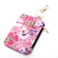 thumbnail image 1 of Printed Folded Vertical Bag Zipper Coin Purse Keychain Wallet Floral Leather ID Card Bag For Women, 1 of 4