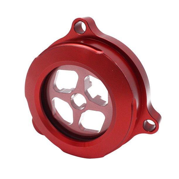 Tapa de la Cubierta del Filtro de Aceite Aleación de Aluminio Sunnimix Para Raptor 700 Rojo