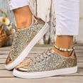 thumbnail image 2 of Mostsola Glitter Sneakers for Women Lace up Tennis Shoes Fashion Sparkly Low Top Walking Shoes, 2 of 8