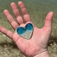 thumbnail image 4 of Beach Pocket Shaped Ocean Souvenir Pocket Heart Beach Glass Sea Glass Crafts Keepsake Mini Heart Shaped Beach Decoration Handmade Mini Sea Glass Heart Note Cards with Envelopes Blank inside 4x6, 4 of 7