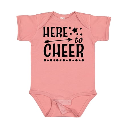 

Inktastic Here to Cheer- Cheerleading with Arrow and Stars Gift Baby Boy or Baby Girl Bodysuit