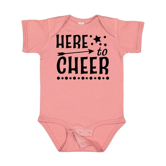 Inktastic Here to Cheer- Cheerleading with Arrow and Stars Boys or Girls Baby Bodysuit