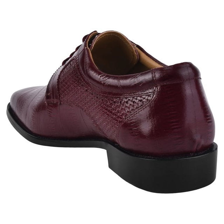 LIBERTYZENO Mens Classic Eel Print Genuine Leather Formal  display picture 3
