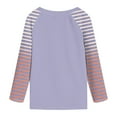 thumbnail image 5 of Linfrsh Girls Long Sleeve Shirt Boys Girl Long Sleeve Striped Crew Neckline T-Shirts Kid Tee Light Purple,18-24 Months, 5 of 5