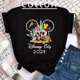 thumbnail image 2 of Camiseta de algodón para niños, divertida camiseta de Disney Trip 2024 con estampado de Mickey Minnie Y2k, ropa para niño y niña, camisetas de manga corta de verano para bebé, 2 of 5