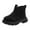 1Black, variant on Chelsea Boots for Girl Kids Waterproof Leather Lug Sole Fashion Splice Side Zipper Round Toe Short Ankle Booties Black 12 Little Kid
