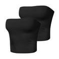 thumbnail image 5 of Women's Tube Top Sets Two Pack Solid Colors Stretchy Comfort Fit Summer Sports Fashion Polyester Blend Bandeau Strapless Casual Essentials​, 5 of 5