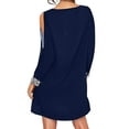 thumbnail image 4 of LilyLLL Womens Long Sleeve V Neck Cold Shoulder Glitter Sequins Casual Dress, 4 of 4