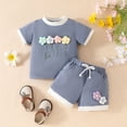 thumbnail image 1 of Children's Round Neck Short Sleeved And Shorts Two-piece Casual Home Set, 1 of 9