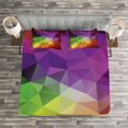 thumbnail image 3 of Ambesonne Colorful Quilted Bedspread Set 3 Pcs, Geometry Shape Polygon, King Size, Multicolor, 3 of 3