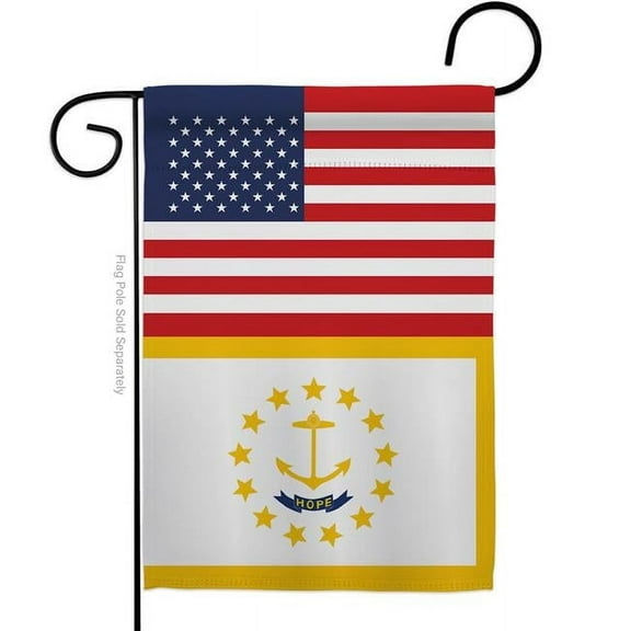 Americana Home & Garden G142798-BO 13 x 18.5 in. USA Rhode Island American State Vertical Garden Flag with Double-Sided House Decoration Banner Yard Gift