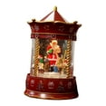 thumbnail image 3 of Bola de nieve navideña, decoración navideña, caja de música con purpurina decorativa para mesa Papá Noel rojo, 3 of 9