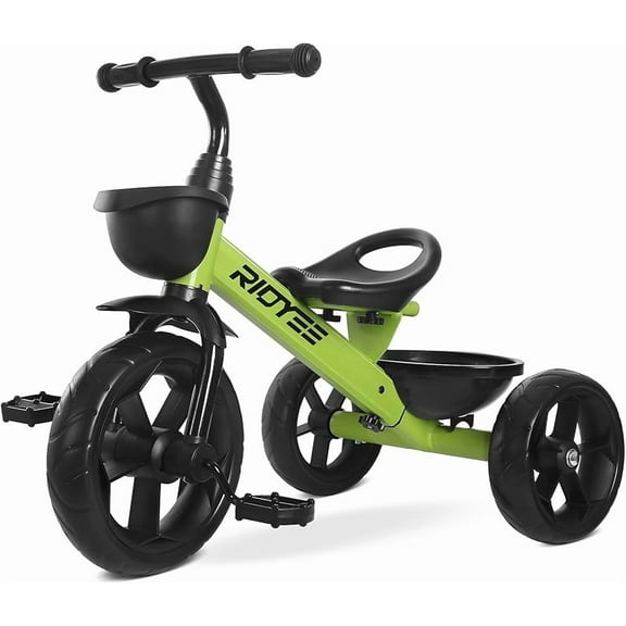 Tricycle, Extra-Wide Rear Wheelbase for Stability, Trikes with Dual Storage Baskets, Easy to Carry Seat