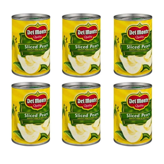 Del Monte Sliced Bartlett Pears in Heavy Syrup Canned Fruit 15.25 oz Can (Pack of 6)