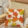 thumbnail image 3 of Maple Leaves Pillow Cover 18x18 Inch Autumn Fall Orange Maple Leaves Seasonal Decorative Pillow Flax Square Cushion Case for Couch Sofa Bed Living Room Home Porch Farmhouse Decor, 3 of 3