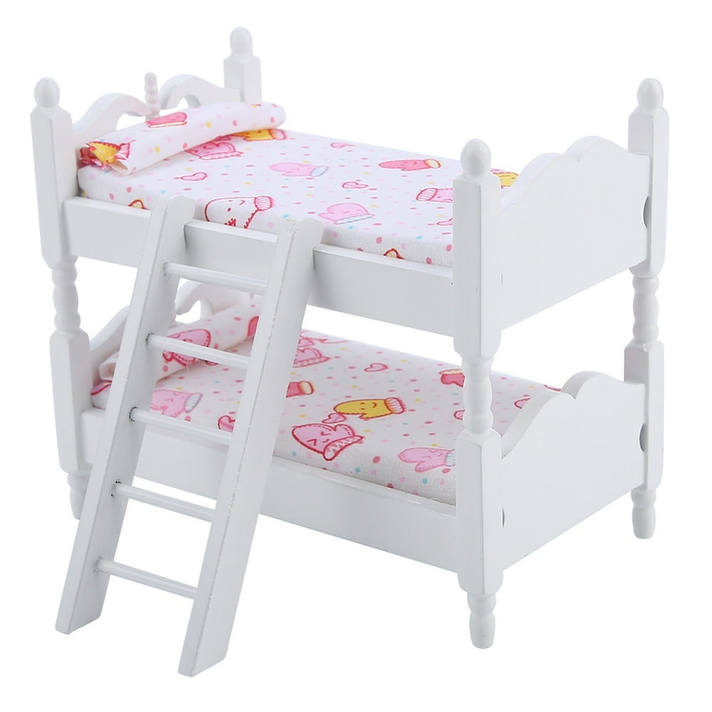 Mgaxyff 112 Doll House Mini Furniture Children Bedroom Model Bunk Bed