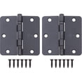 thumbnail image 2 of Stone Harbor Hardware 3-1/2" Ball-Bearing Door Hinges, 1/4" Radius Corner, Antique Brass, 3-Pack, 2 of 4