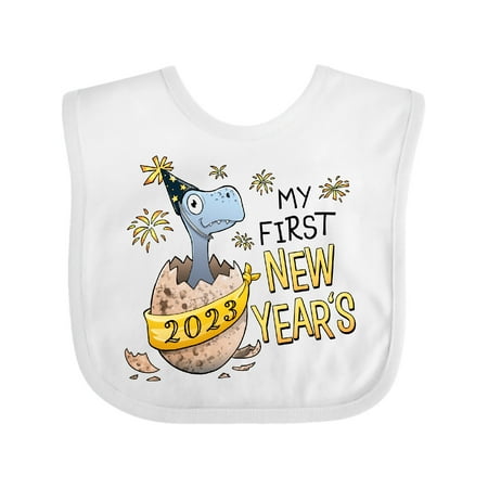 

Inktastic My 1st New Years 2023 Dinosaur Hatching Gift Baby Boy or Baby Girl Bib