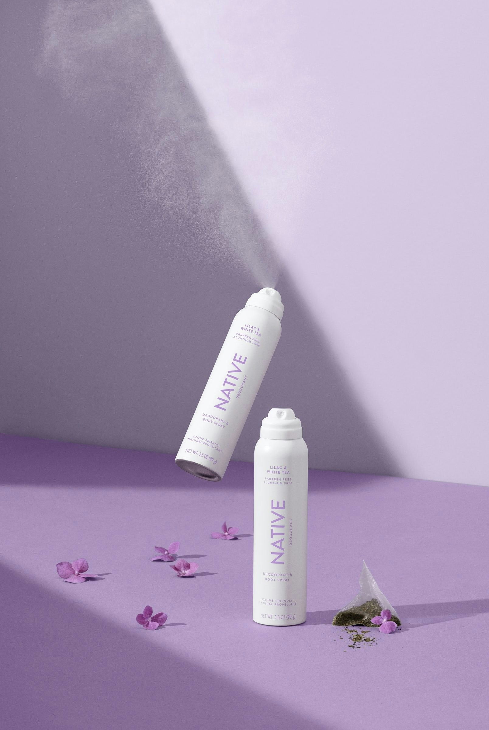 Native Deodorant and Body Spray, Lilac & White Tea, Aluminum-Free, for Women and Men, 3.5 oz