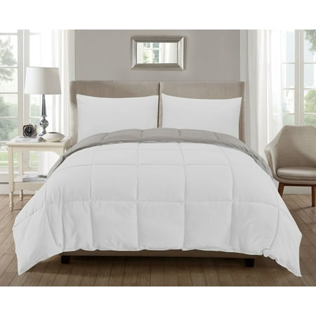 Jackson Down Alternative Full Comforter Set In White Grey