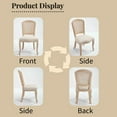 thumbnail image 4 of Nmkwnr Pack of 2 Armless Dining Chairs with Rattan Back and Wood Legs, Upholstered Side Chair for Living Room, Kitchen,Restaurant, Beige(Only 2 Pack Chairs), 4 of 9