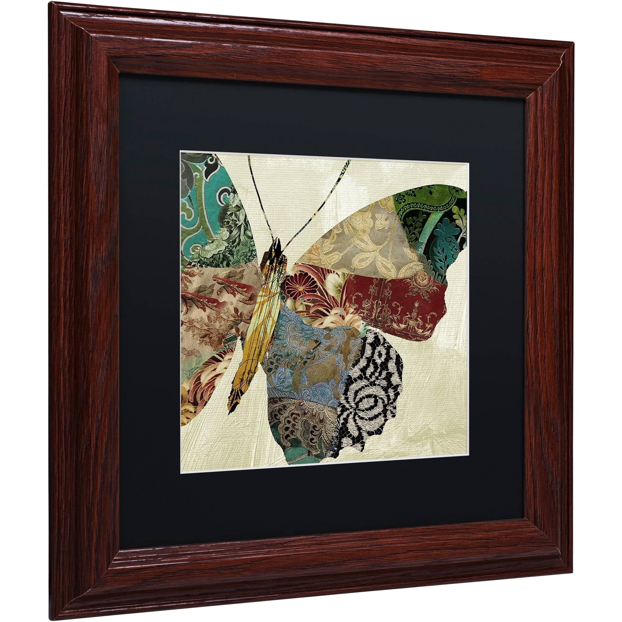 Trademark Fine Art "Butterfly Brocade II" Canvas Art by Color Bakery Black Matte, Wood Frame