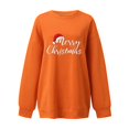 thumbnail image 2 of Gibobby Sudaderas para mujer Suéter suelto con estampado de color sólido para mujer, con mangas en los hombros y sin sombrero(Naranja,M), 2 of 4