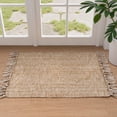 thumbnail image 1 of Collive Long Hallway Runner Rug 2.6' x 7', Washable Runner Indoor Entryway Rug, Olive Green/Cream Braided Woven Kitchen Runner Rugs Low-Profile Front Door Floor Carpet for Bedroom Doorway, 1 of 8