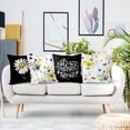 thumbnail image 3 of Farmhouse Colorful Floral Butterfly Pillow Covers Set of 4,Rustic White Daisy Throw Pillow Covers Flower Plant Decorative Pillow Covers for Couch Sofa Bed Home Decor Pillowcase,18x18 Inches., 3 of 7