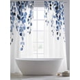 thumbnail image 5 of Blue Eucalyptus Leaves Sheer Curtains 84 Inch Length 2 Panels Set, Weeping Spring Botanical Summer Voile Window Treatment Rod Pocket Curtains Sheers Drapes for Bedroom/Living Room/Kitchen 52"x84"x2, 5 of 7