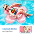 thumbnail image 2 of Boya inflable para piscina, anillo de natación inflable con lentejuelas en forma de flor, duradero y seguro, perfecto para piscina, fiesta, adulto, niño - oro rosa JAMW  Sencillez, 2 of 5