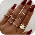 thumbnail image 1 of HAHDAXIA Stocking Stuffers for Teens Gold Stackable Rings Set for Women Vintage Knuckle Rings for Teen Girls Midi Rings Pack Statement Bohemian Stacking Rings for Women Multiple Rings Pack, 1 of 7