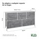 thumbnail image 5 of Cómoda Cajonera con 5 Cajones de Tela Estructura de Acero y Tablero de Madera 100x30x54 cm gris, 5 of 8