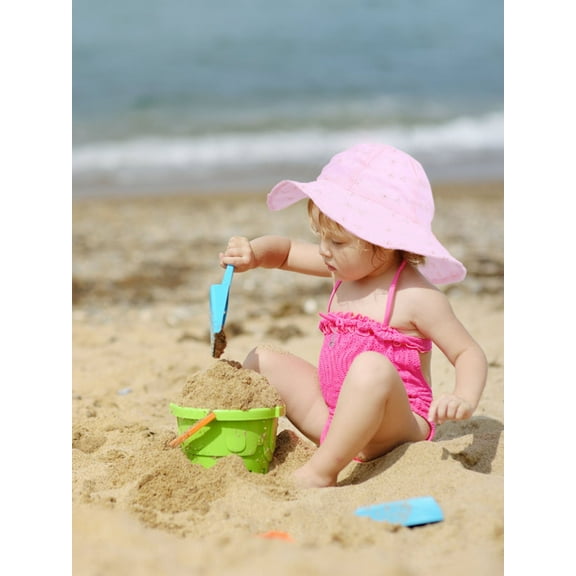 Kid's 50 SPF UV Protective Wide Brim Bucket Baby Sun Hat