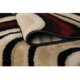 thumbnail image 6 of Contemporary Area Rug (7'10'' Round) Abstract Black, Red Indoor Round Easy to Clean, 6 of 6