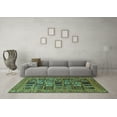 thumbnail image 3 of Ahgly Company Machine Washable Indoor Square Abstract Turquoise Blue Modern Area Rugs, 6' Square, 3 of 4