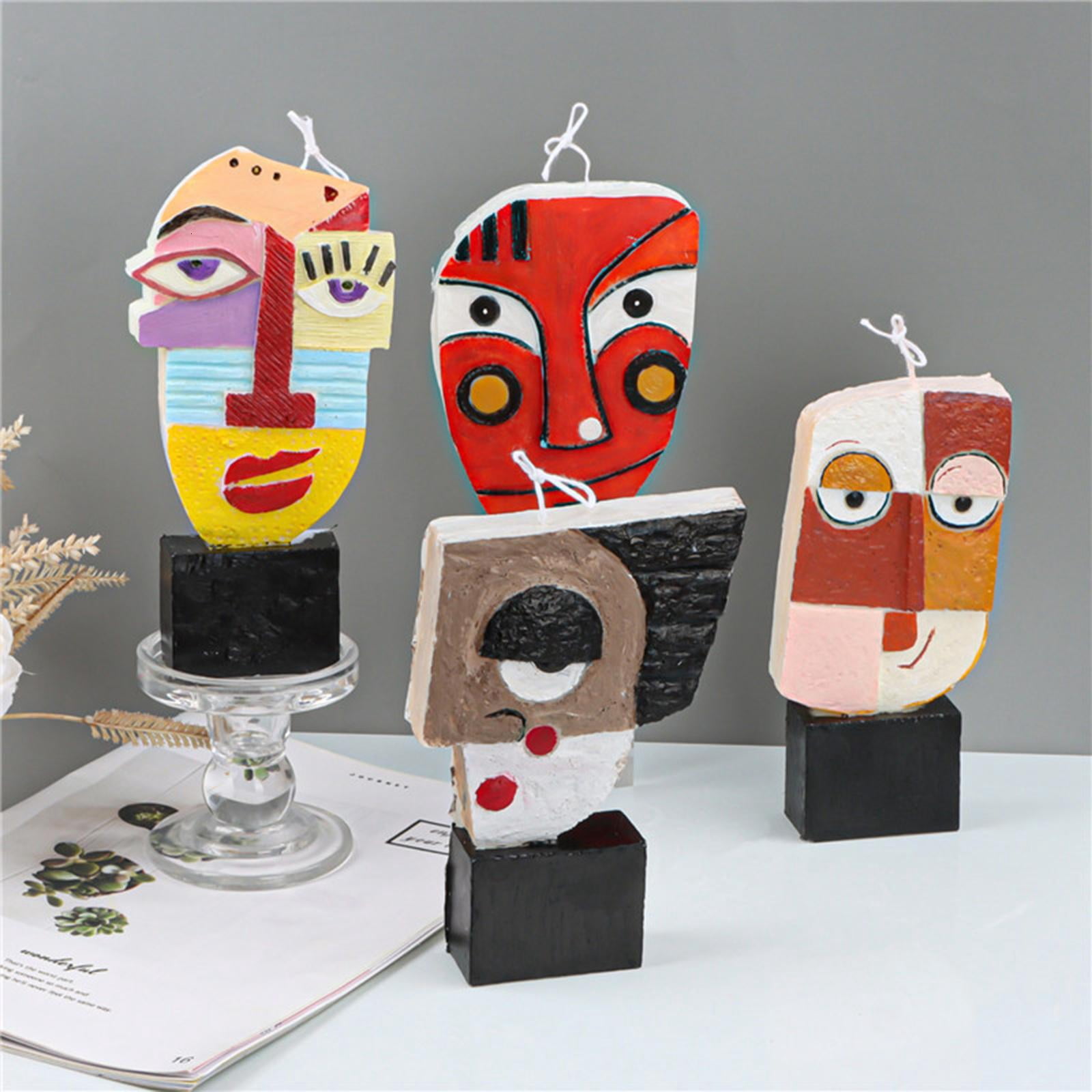 Osdhezcn Artistic Face Silicone Mold DIY Expressiion Candle Soap Mould Accessory for Handmade Aromatherapy Plaster Resin Moulds Gift