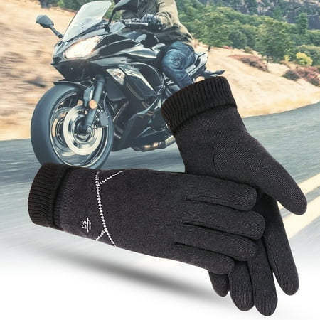 

xinRui 1 Pair Ridding Gloves Plush Thicken Solid Color Full Finger Touch Screen Warm Windproof Gloves for Outdoor