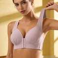 thumbnail image 2 of Front Closure Bras for Womens Plus Size Full Coverage Wireless Everyday Bralettes Push up Wide Strap Minimizer Bra for Large Bust Grey 38, 2 of 4