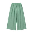 thumbnail image 4 of Admvng Women's Striped Wide Leg Elastic High Waist Pockets Culottes Copped Pants, 4 of 7